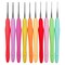 10 Pieces Knitting Needles Crochet Hook - Multicolor Ergonomic Crochet Hooks Set - Rubber Handled Aluminum Crochet Hooks - Small Crochet Hooks Knitting Kit for Beginners Crochet Kit for Crocheting Yarn
